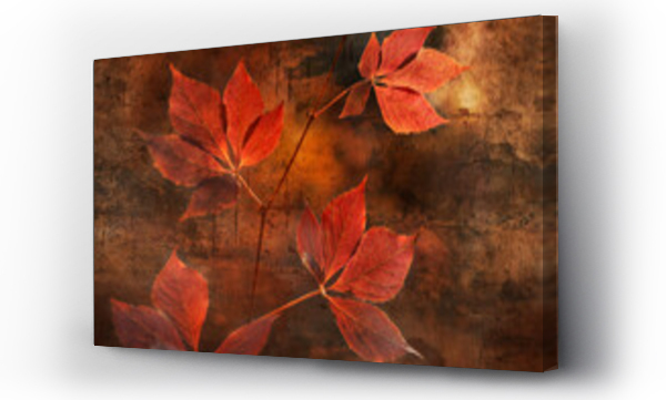 Wizualizacja Obrazu : #673415831 Jesienny pejza?. Czerwone jesienne li?cie na drzewach