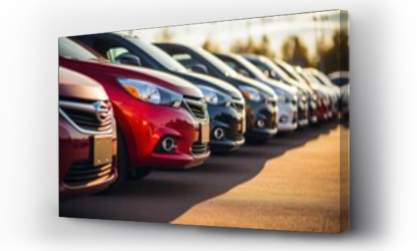Wizualizacja Obrazu : #673753959 Row of cars for sale at dealership inventory