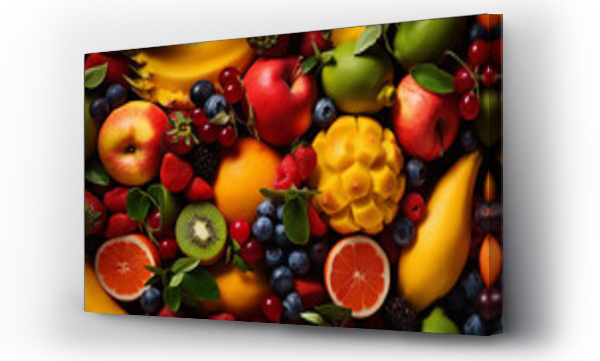 Wizualizacja Obrazu : #673882063 A group of different fruits - fruit background wallpaper