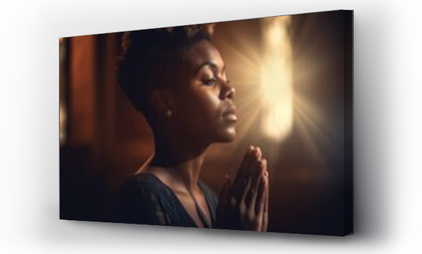 Wizualizacja Obrazu : #674093753 Prayer Christian black woman, AI generated