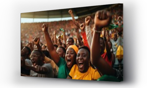 Wizualizacja Obrazu : #674739389 Crowd of people in sport stadium cheering excited