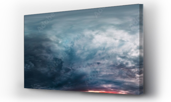 Wizualizacja Obrazu : #675125857 Dramatic overcast sky panorama with dark gloomy Cumulonimbus clouds. HDR 360 seamless spherical panorama. Sky dome in 3D, sky replacement for aerial drone panoramas. Weather and climate change concept