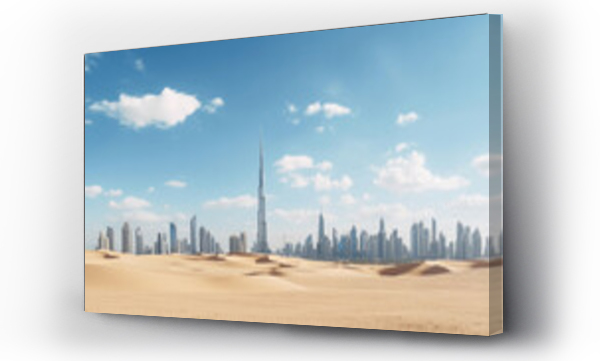Wizualizacja Obrazu : #675434313 Desert in dubai city background.
