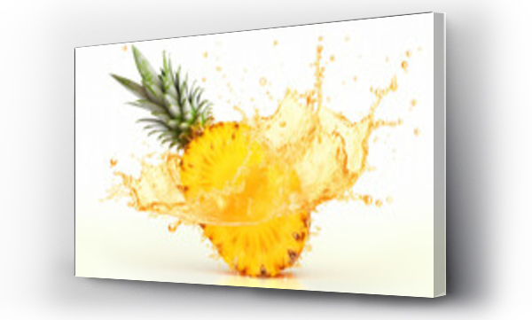 Wizualizacja Obrazu : #675758225 Fresh juicy tropical fruit pineapple and smoothie. isolated on white background