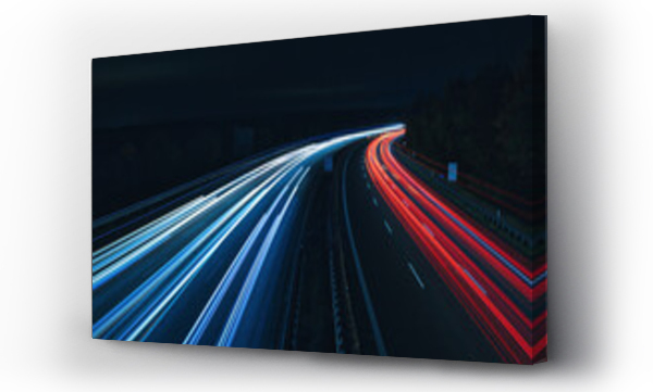Wizualizacja Obrazu : #676518354 Langzeitbelichtung - Autobahn - Strasse - Traffic - Travel - Background - Line - Ecology - Highway - Long Exposure - Motorway - Night Traffic - Light Trails - High quality photo	
