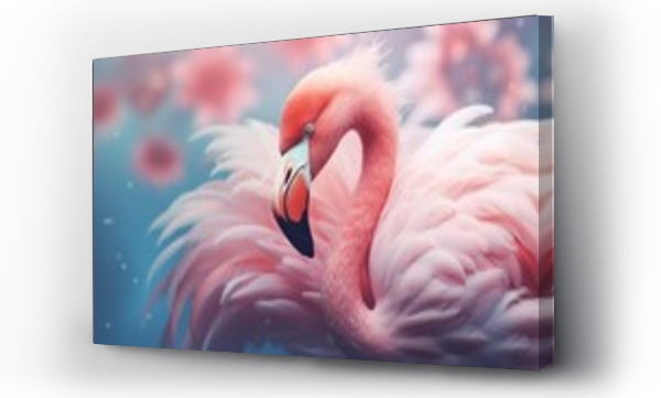 Wizualizacja Obrazu : #676592409 close up of a pink flamingo