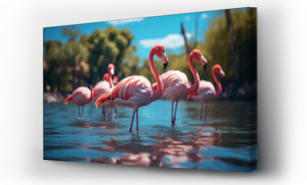 Wizualizacja Obrazu : #678062976 Group of flamingo.