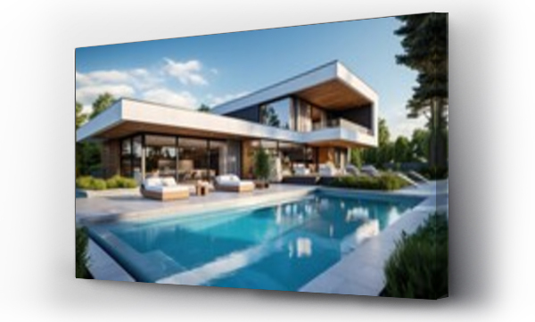 Wizualizacja Obrazu : #678631783 Modern design architecture house villa, mansion with swimming pool