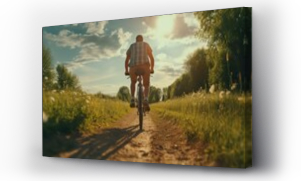 Wizualizacja Obrazu : #679004420 A man riding a bike down a dirt road