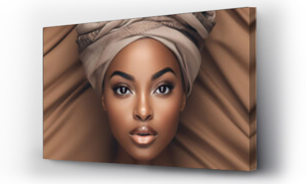 Wizualizacja Obrazu : #679540247 Beautiful african american woman in turban. Beauty, fashion.