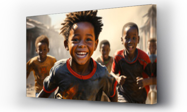 Wizualizacja Obrazu : #679613839 Poor african boys running along a street