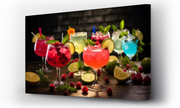 Wizualizacja Obrazu : #679641408 Cocktail party with colorful drinks