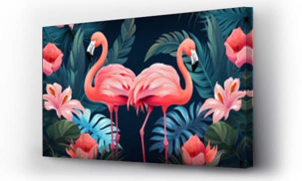 Wizualizacja Obrazu : #680015000 summer painting of a flamingo in the jungle