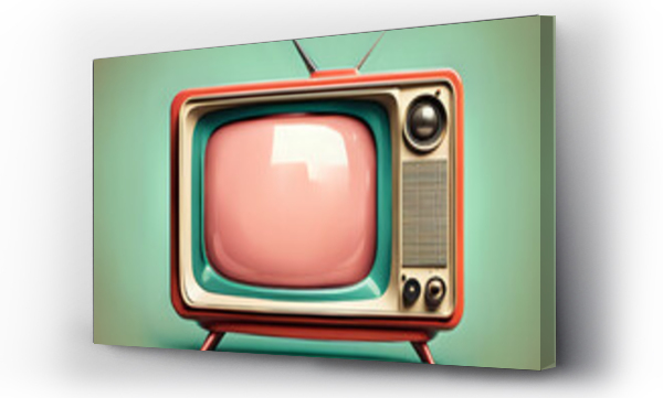 Wizualizacja Obrazu : #680097868 Abstract background with classic vintage tv, retro style old television