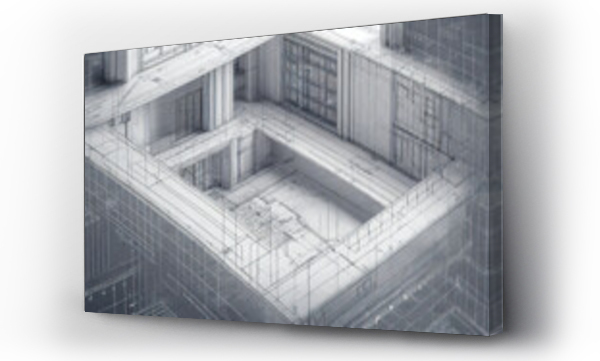 Wizualizacja Obrazu : #680260918 clean architecture floor plan background blueprint style abstract