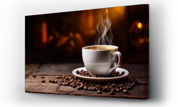 Wizualizacja Obrazu : #681231981 cup of hot freshly prepared coffee and grains