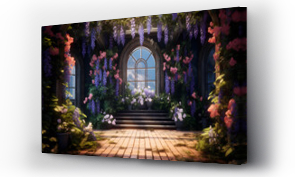 Wizualizacja Obrazu : #681795524 Wedding archway with flowers in the garden, 3D rendering, Ai Generated