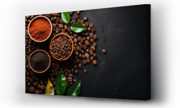 Wizualizacja Obrazu : #682050297 coffee beans on a wooden background