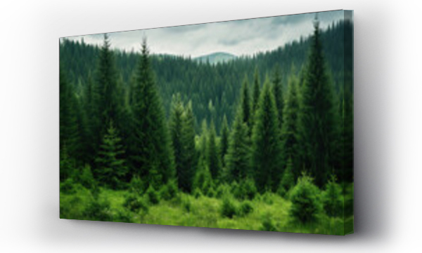 Wizualizacja Obrazu : #682137614 Spruce evergreen forest