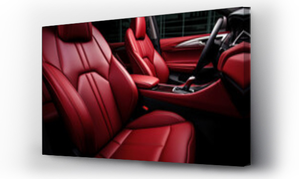 Wizualizacja Obrazu : #682209855 Interior of a modern luxury car in dark red tonesar