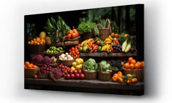 Wizualizacja Obrazu : #682414332 big choice of fresh fruits and vegetables on market counter