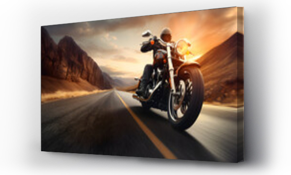 Wizualizacja Obrazu : #682514399 Powerful motorcycle front perspective on open road