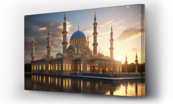 Wizualizacja Obrazu : #683790791 beautiful large mosque in the evening. islamic concept