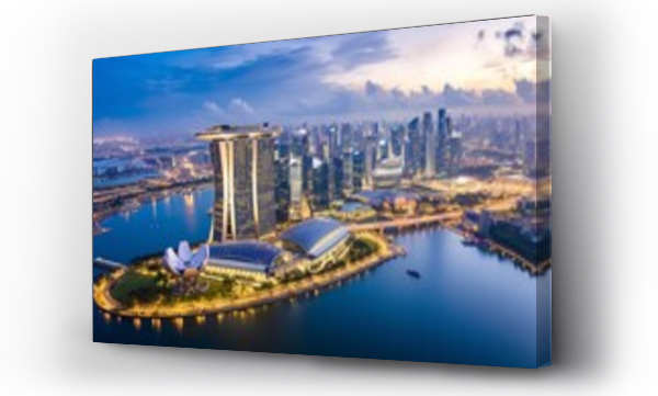 Wizualizacja Obrazu : #683844824 Aerial view Singapore city skyline, Most beautiful skyscraper and skyline architecture in Asia, Generative AI 