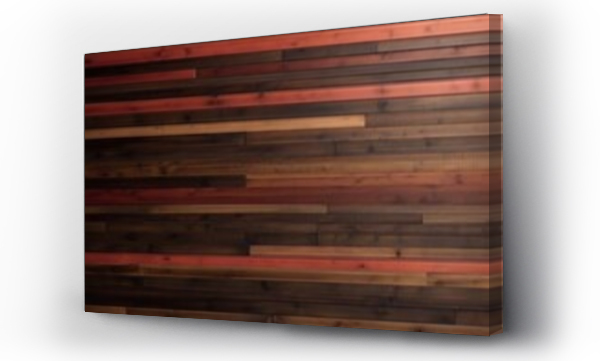 Wizualizacja Obrazu : #684785537 Fondo abstracto  piso o superficie de  madera hecho con tablas en colores cafe obscuro y rojo. Textura de madera.