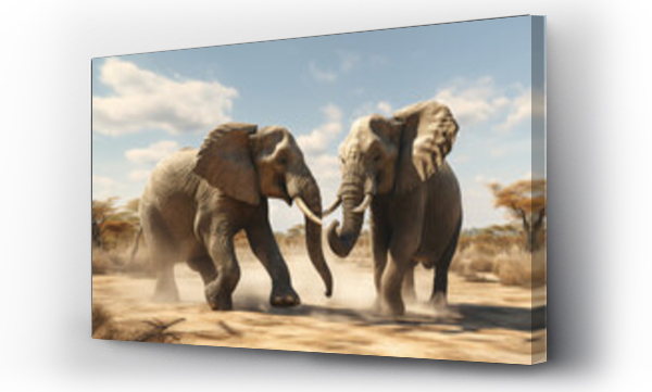 Wizualizacja Obrazu : #684998998 Male elephants fight each other