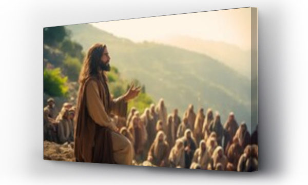 Wizualizacja Obrazu : #686014774 The Sermon on the Mount Jesus God religious faith story from Bible. Generated ai