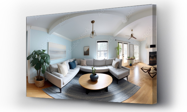 Wizualizacja Obrazu : #686054880 360 living room panorama interior. Modern high degree definition.