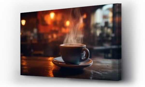 Wizualizacja Obrazu : #686408178 A cup of cappuccino coffee brewed with smoke hot water.
