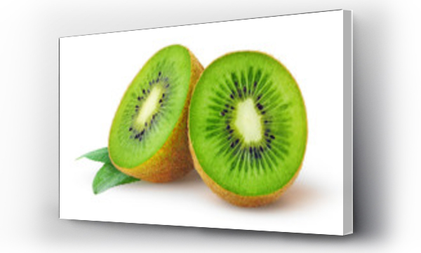Wizualizacja Obrazu : #68651370 Isolated kiwi. One kiwi fruit cut in halves isolated on white background with clipping path