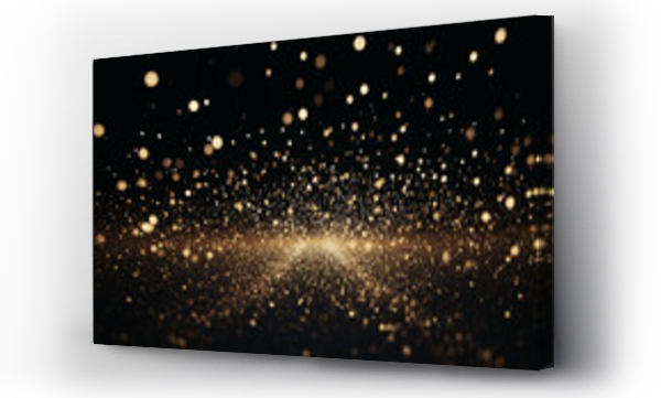 Wizualizacja Obrazu : #686697142 black and gold background with glitter bokeh effect, blue and gold, luxury, party, celebration, christmas, new year, birthday
