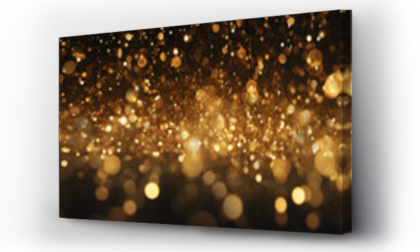 Wizualizacja Obrazu : #686697263 black and gold background with glitter bokeh effect, blue and gold, luxury, party, celebration, christmas, new year, birthday