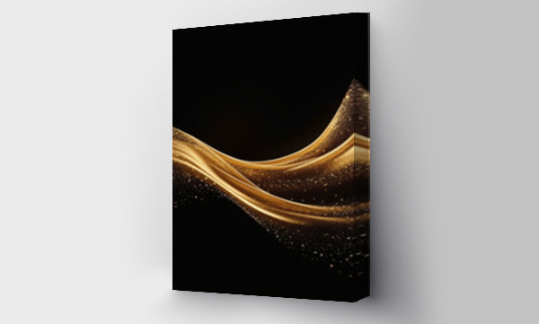 Wizualizacja Obrazu : #686697320 black and gold background, curve, line, luxury,