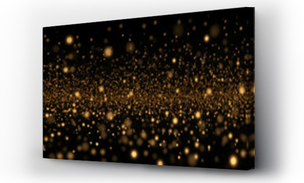 Wizualizacja Obrazu : #686697388 black and gold background with glitter bokeh effect, blue and gold, luxury, party, celebration, christmas, new year, birthday