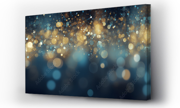 Wizualizacja Obrazu : #687162579 Hintergrund mit abstrakten Glitter Lichter, Funkeln, Sterne in blau, gold und schwarz als bokeh Banner