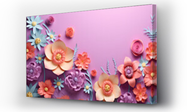Wizualizacja Obrazu : #687406088 beautiful spring flower on paper background copy space.