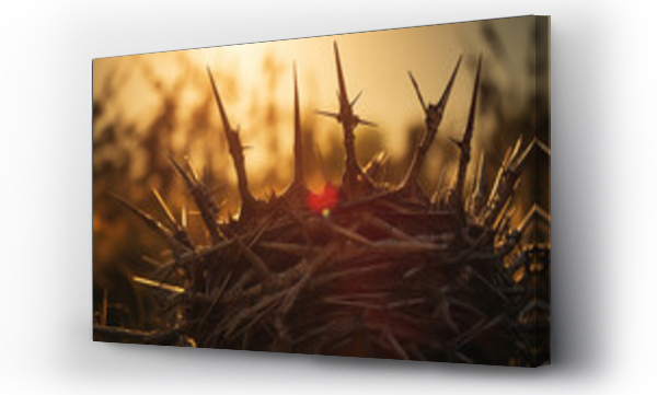 Wizualizacja Obrazu : #687599632 Wreath Of Thorns With King Crown Shadow - Passion And Triumph Of Jesus