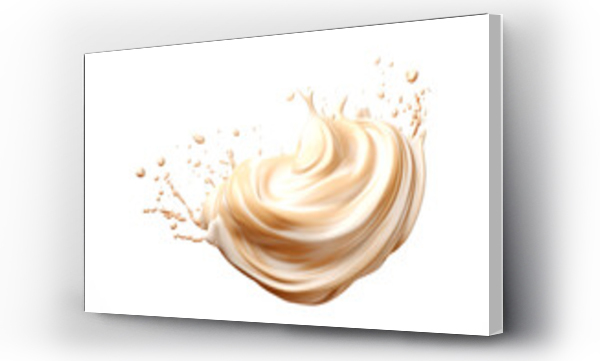 Wizualizacja Obrazu : #687939940 Beautiful creamy splash of coffee foam or other liquid isolated on white background.generative ai