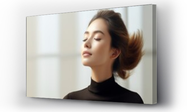 Wizualizacja Obrazu : #688051735 portrait profile view headshot of beautiful asian woman stylish makeup studio lighting setup healthy skincare and cosmetic beauty concept