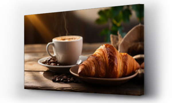 Wizualizacja Obrazu : #688237272 Morning coffee with croisant