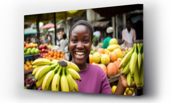 Wizualizacja Obrazu : #688551971 Smiling african  woman banana seller 