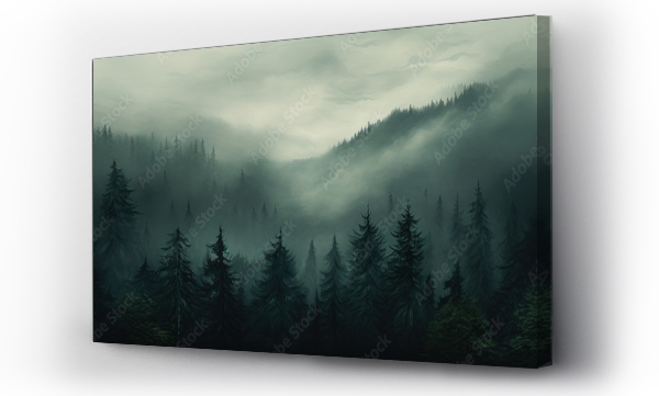 Wizualizacja Obrazu : #688766592 a foggy forest in the fog,