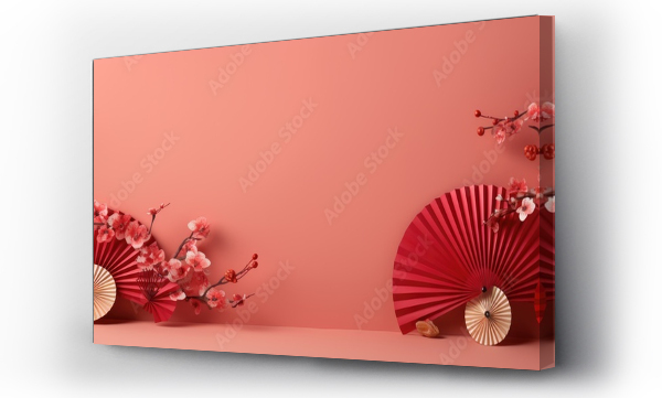 Wizualizacja Obrazu : #689388138 Chinese new year festive background with red decoration