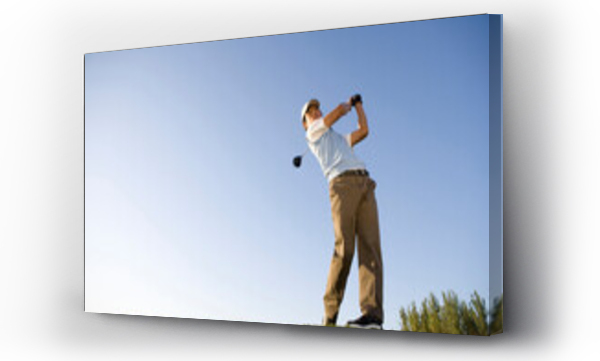 Wizualizacja Obrazu : #689576065 Golfer teeing off on the course