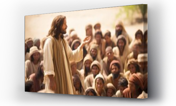 Wizualizacja Obrazu : #690297435 Jesus Christ preaching to the masses. 