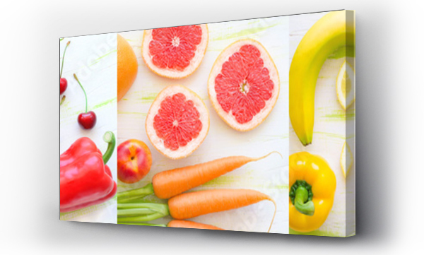 Wizualizacja Obrazu : #69039034 kola? owoce i warzywa w kolorach t?czy
